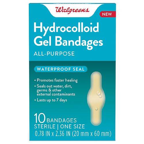 Walgreens Hydrocolloid Gel Bandages One Size 0.78 IN x 2.36 IN - 10.0 ea