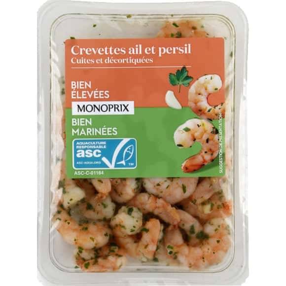 Monoprix Crevettes Ail Et Persil La Barquette De 100 G