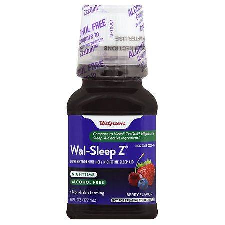 Walgreens Berry Alcohol Free Wal-Sleep Z Nighttime Sleep Aid Liquid