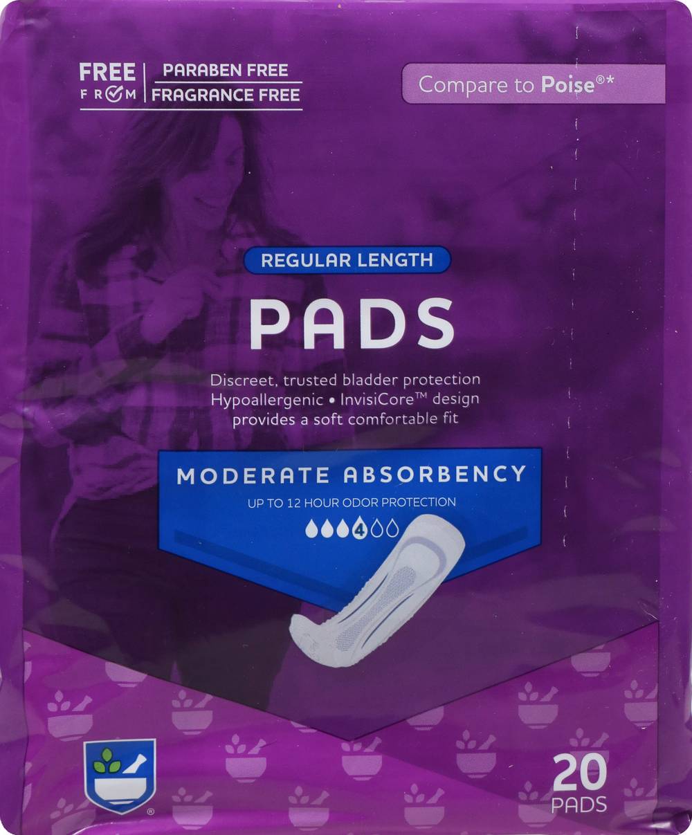 Rite Aid Invisicore Bladder Control Pads For Women Moderate Absorbency Regular (female)