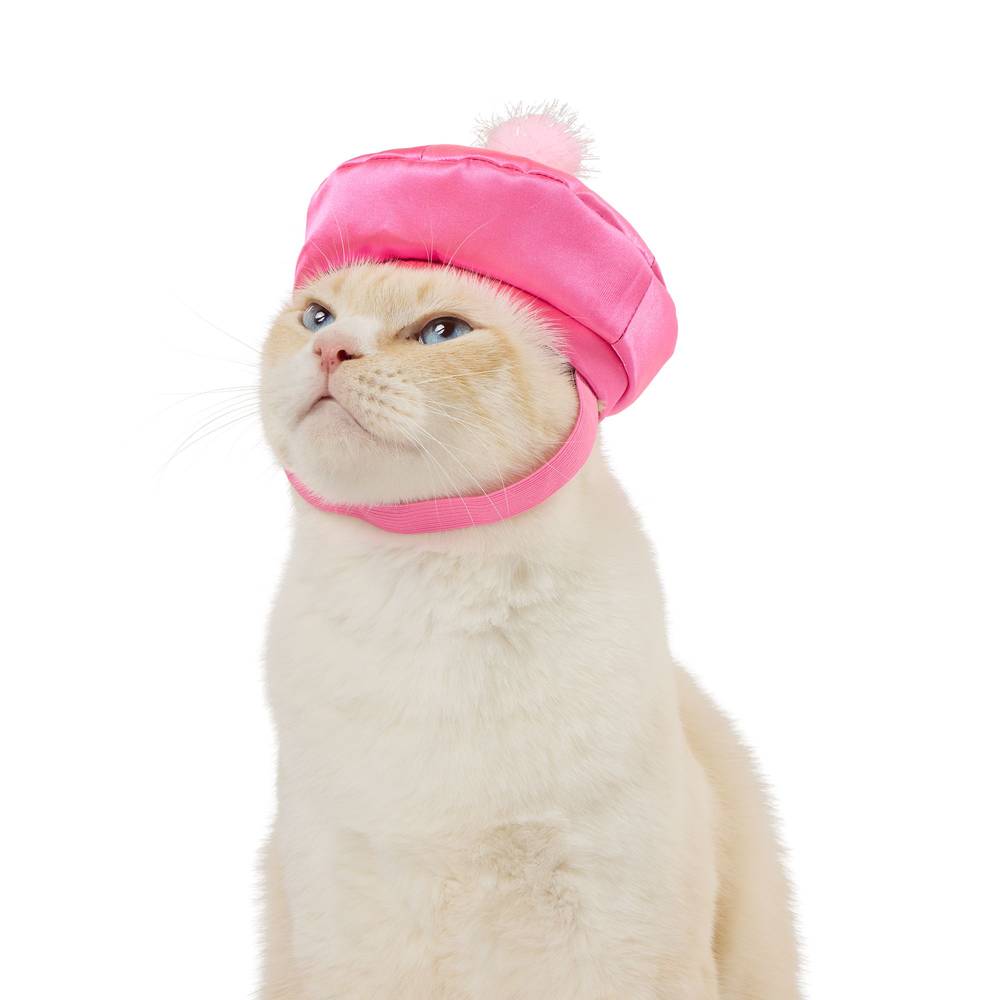 Whisker City Valentine's Day Cat Baret (Color: Pink)