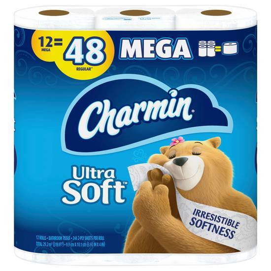 Charmin Ultra Soft Toilet Paper Sheet Mega Rolls Bathroom Tissue (12 ct)