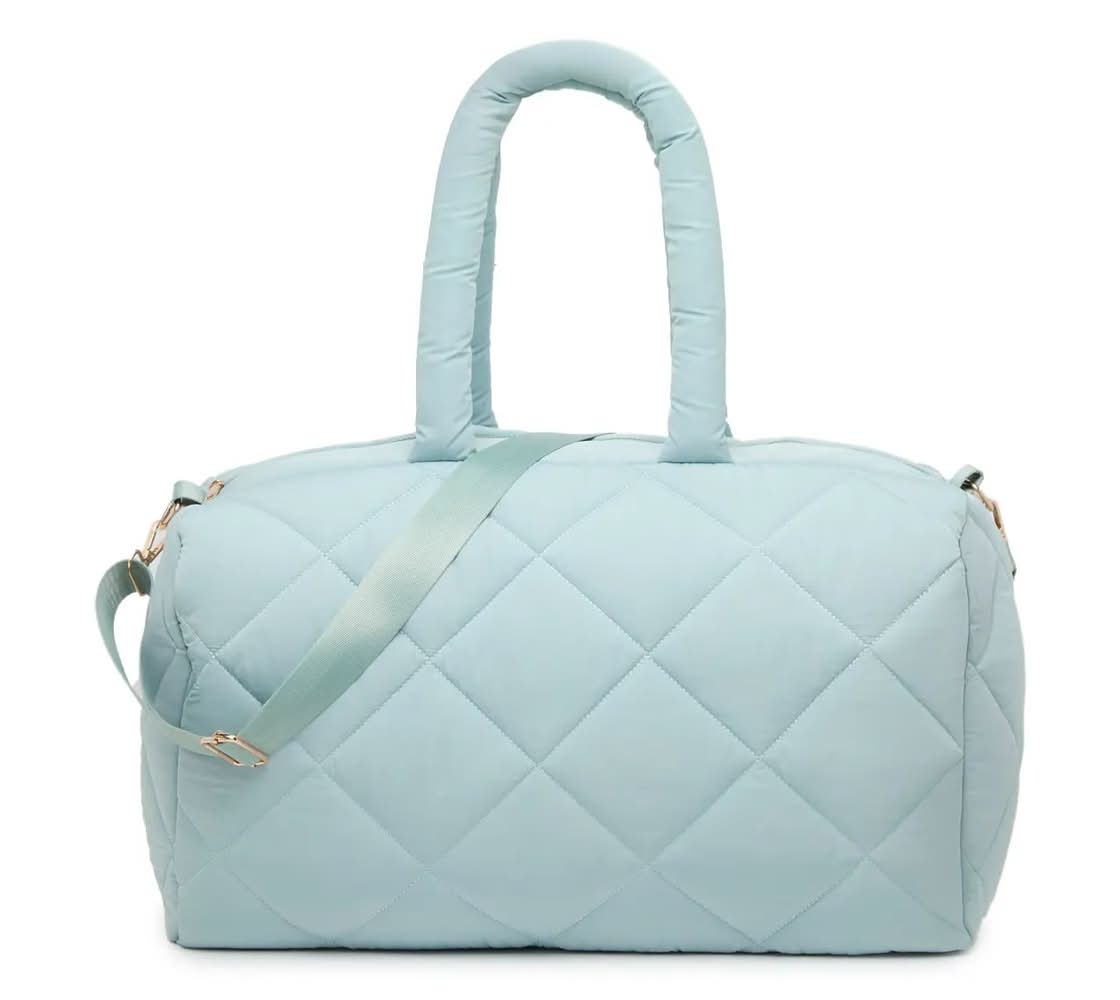 Mytagalongs Puffer Weekender (Light Blue One Size)