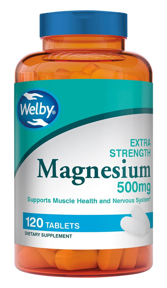 Welby Extra Strength Magnesium Supplement Tablets 500mg (120 ct)