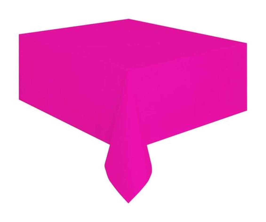 3-2-1 Party Plastic Hot Tablecloth, 54x108 in, Pink