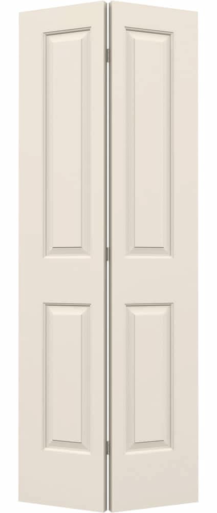 JELD-WEN 24-in x 80-in Primed 2-panel Smooth Hollow core Primed Molded composite Carrara Bifold Closet Door ( Hardware Included )
