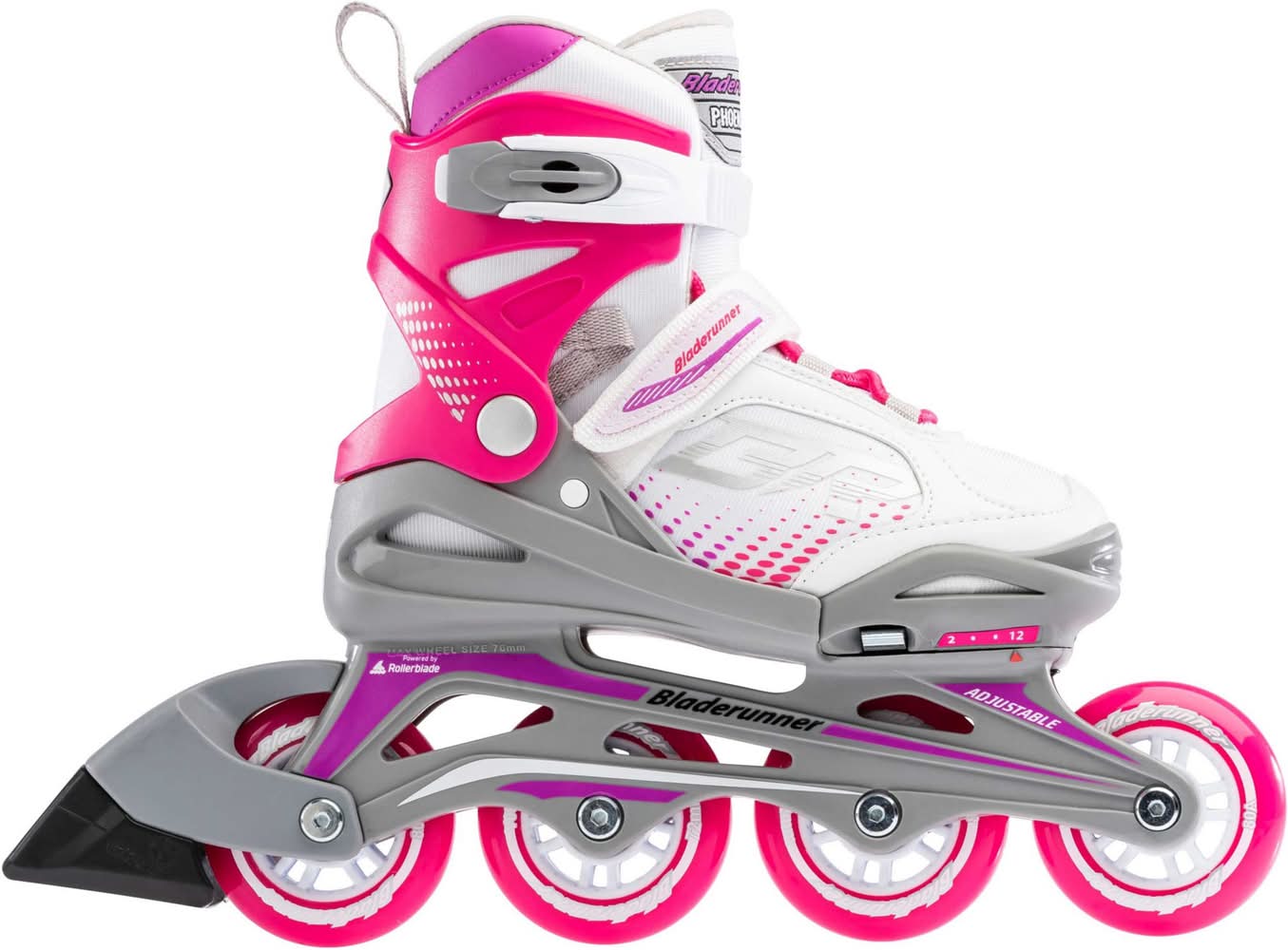Rollerblade Kids' Phoenix Inline Skates (White/Fuchsia, 5.0-8.0)