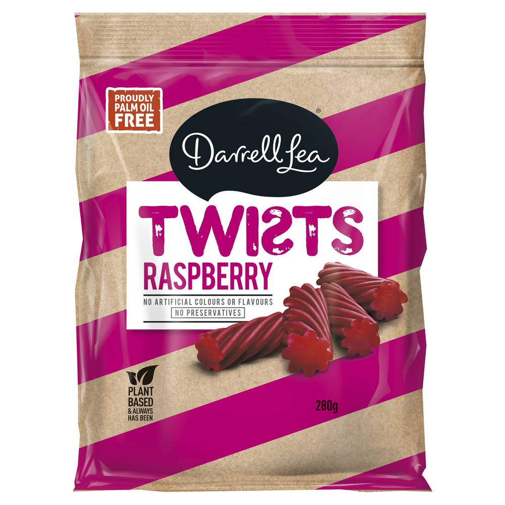 Darrell Lea Twists Candy, Raspberry (280g)