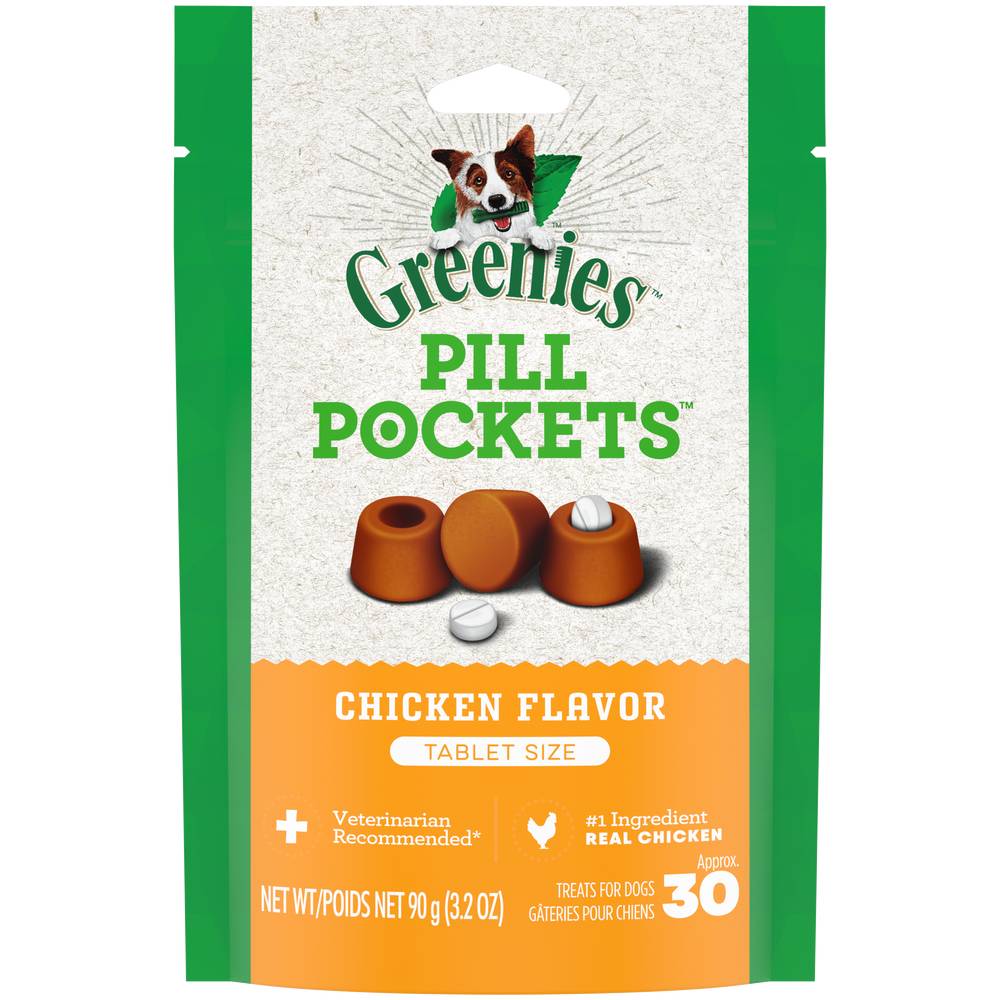 Greenies Pill Pockets Tablet Size Dog Treats, Chicken (3.2 oz, 30 ct)