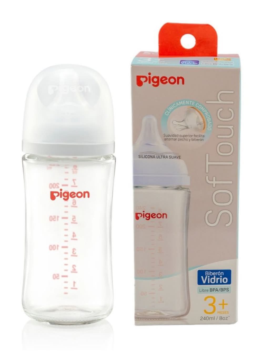 Pigeon Mamadera boca ancha vidrio (240 ml)
