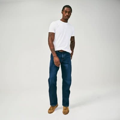 Wrangler Relaxed Fit Straight Jeans, Men, 36x32 in, Navy Denim