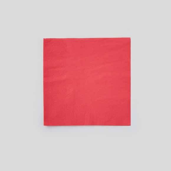 Monoprix Serviettes Rouge, 33X33 Cm Lot De 50 Serviettes