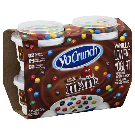 Yocrunch M&M's Lowfat Vanilla Yogurt (4 ct)
