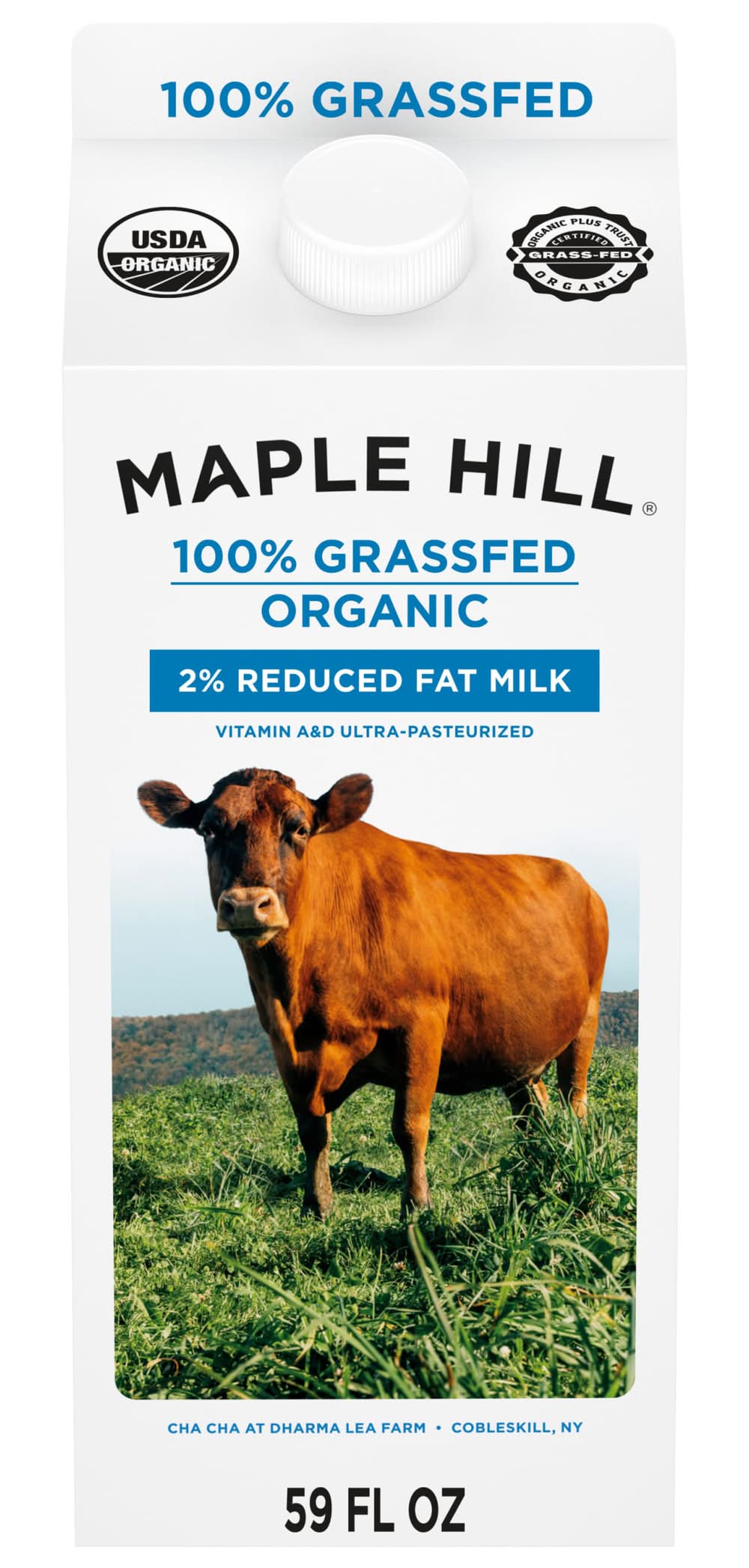 Maple Hill Organic 2% Reduced Fat Milk (1.89 L)