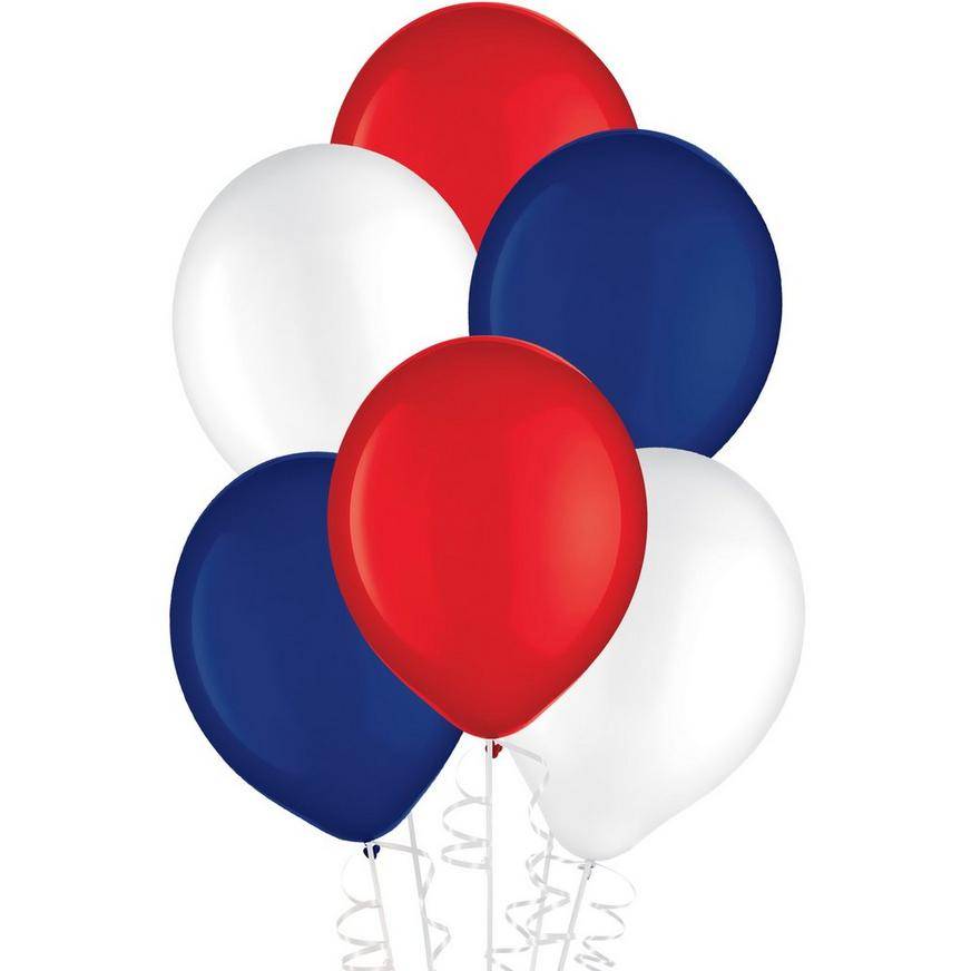 Party City Uninflated Mix Latex Balloons (15 ct) (11in/red/white/blue)