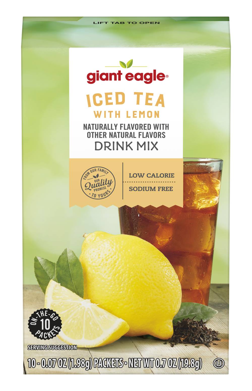 Giant Eagle Iced Tea With Lemon Drink Mix Packets (0.7 oz, 10 ct)