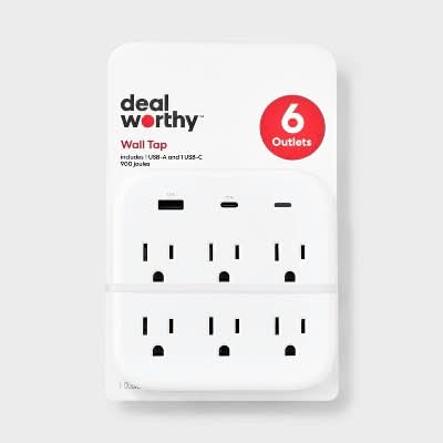Dealworthy Surge Protector Wall Tap, White (6 ct)
