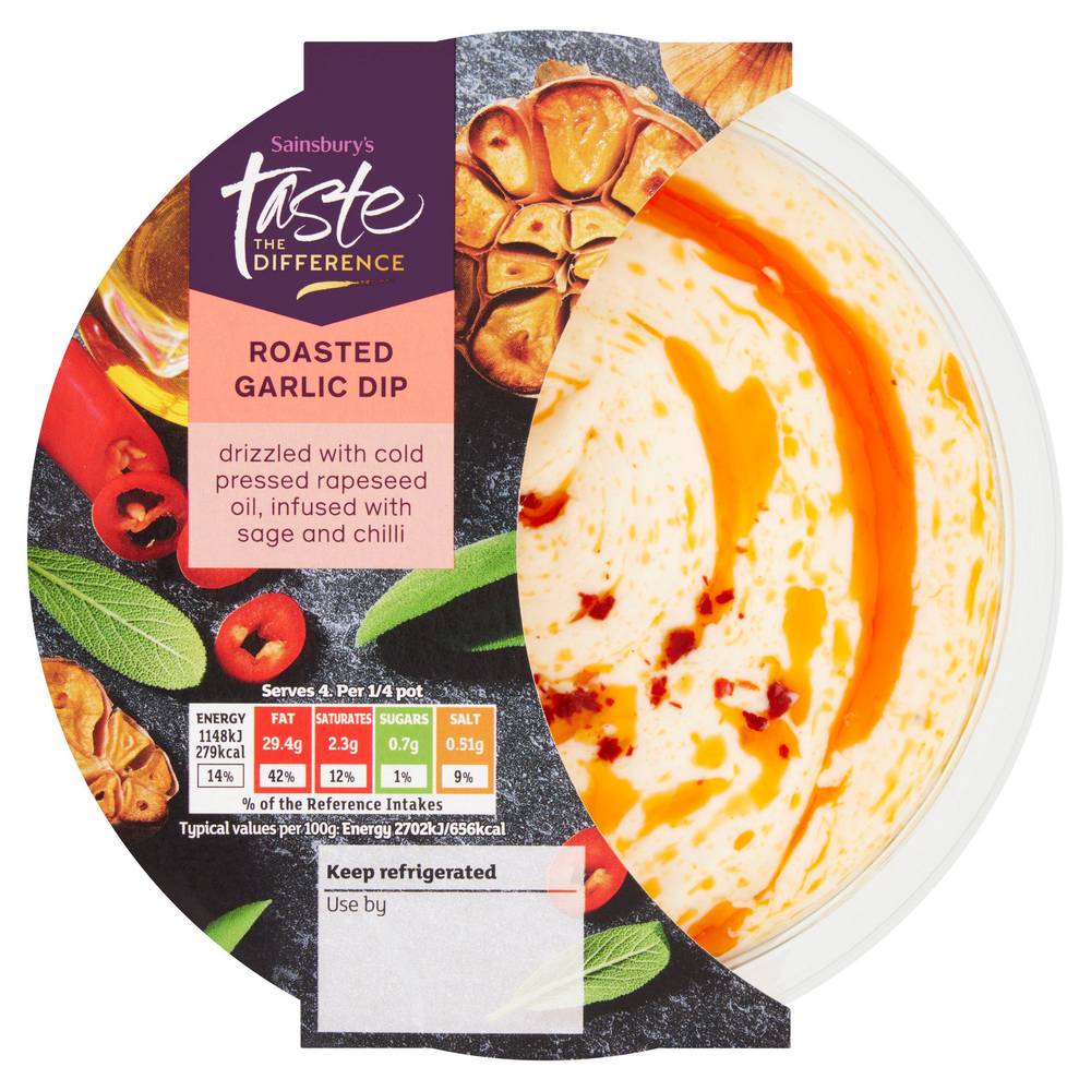 Sainsbury's Roasted Garlic Dip,  Taste the Difference 170g