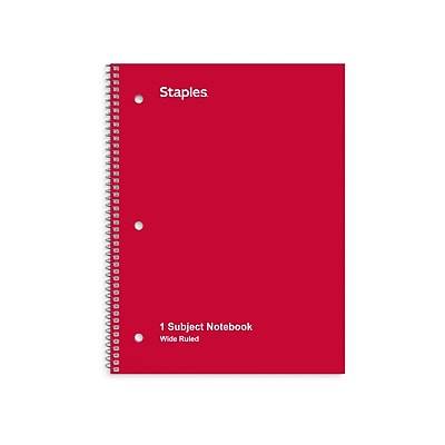 Staples Wide-Rule Poly Cover -Bound 70 Sheets Notebook (8 x 10.5 inches/multi)