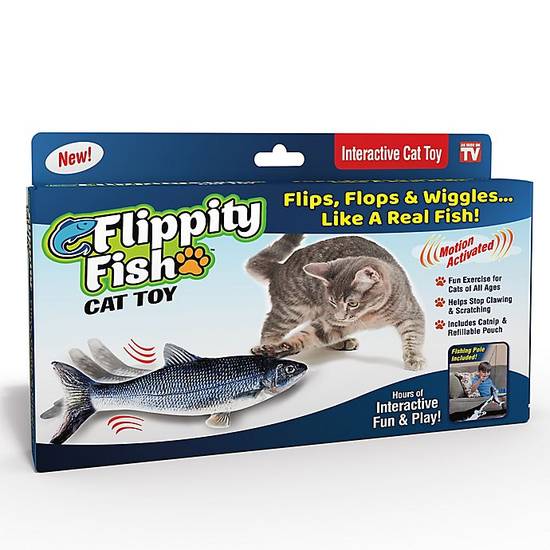 Flippity Fish Rechargeable Cat Toy in Grey