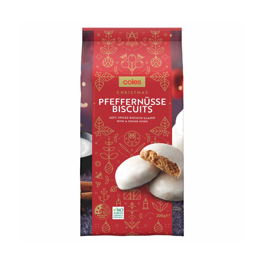 Coles Christmas Pfeffernusse Biscuits (200g)