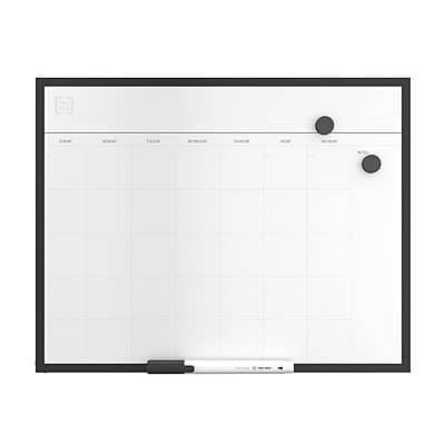 TRU RED Magnetic Steel Dry-Erase Calendar Board, Black Aluminum, 11 x 14 (TR61347)