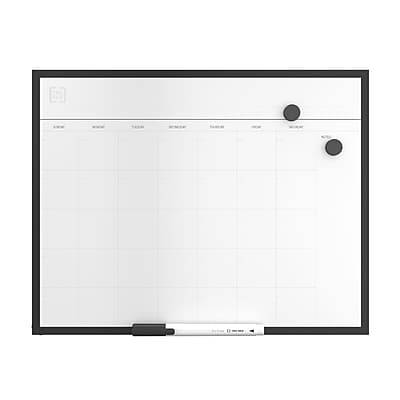 Tru Red Magnetic Steel Dry-Erase Aluminium Calendar Board (black)