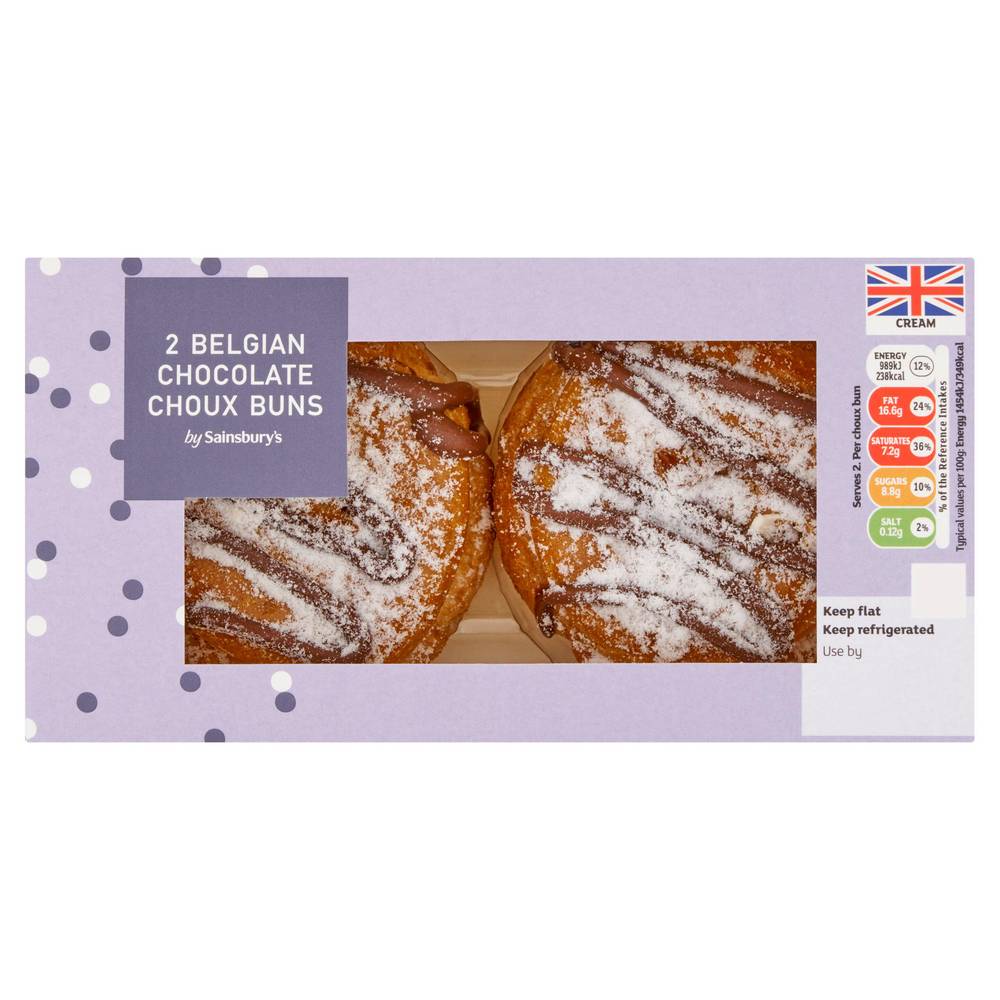 Sainsbury's Belgian Chocolate Choux Buns 2x68g