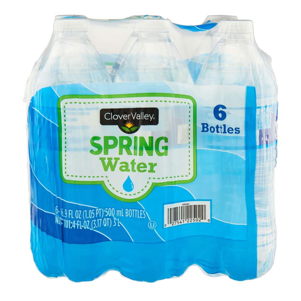 Clover Valley Spring Bottled Water 16.9 Fl Oz 6 Ct