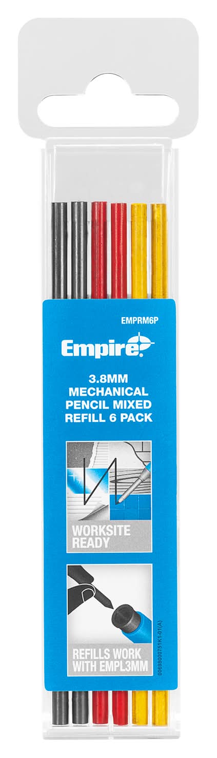 Empire 3.8mm Mechanical Pencil Mixed Refill - 6 Pack