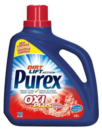 Purex détergent à lessive liquide purex, 4dans1 + oxi (4,08l, 76 brassées) - dirt lift action oxi plus liquid detergent (4.08 l)