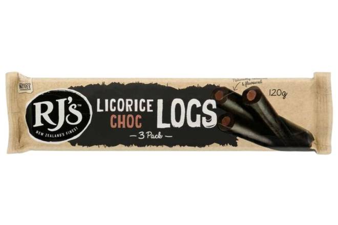 RJ's Triple Log Licorice Choc 120g