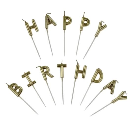 Celebrate It Birthday Candle Set, 4.2" x 4", Gold (13 ct)