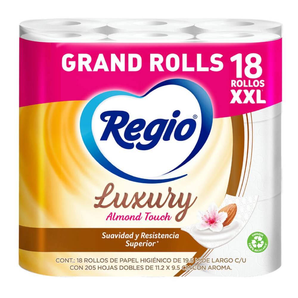 Regio papel higiénico luxury almond touch (18 un)