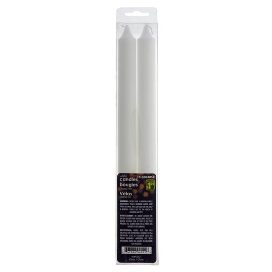 Dollarama White Straight Sided Candles 2un (10")