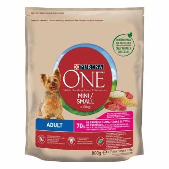 Pienso de buey y arroz para perro adulto Mini Purina One 800 g