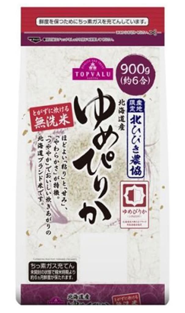 トップバリュ 無洗米 北海道産 ゆめぴりか (900g)