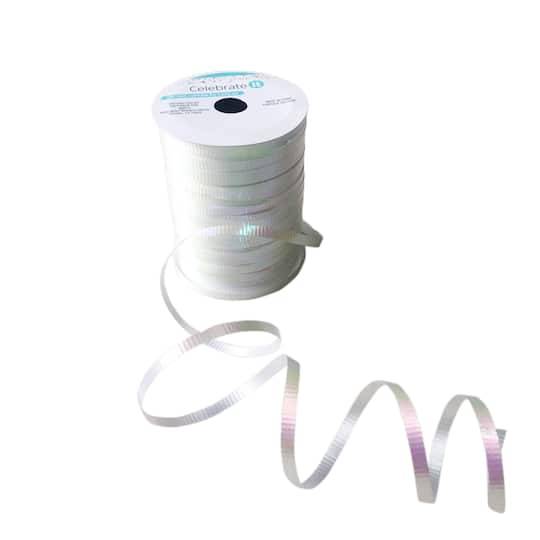 Celebrate It Curling Ribbon, 4.7mm x 91.4m, Iridescent White