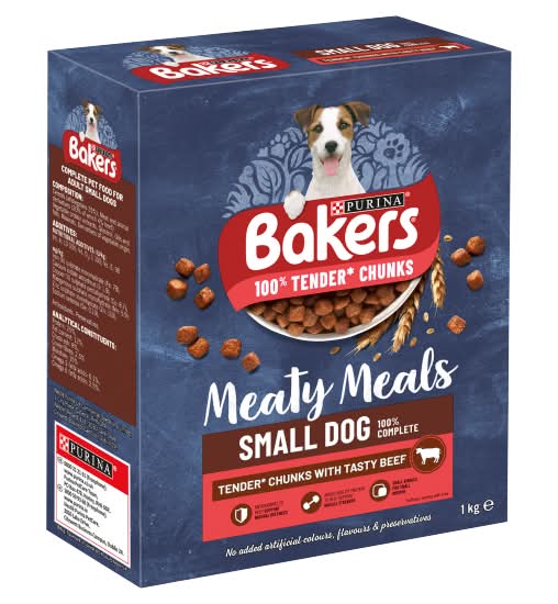 Baker's Meaty Meals Beef Dry Small Dog Food (1kg)