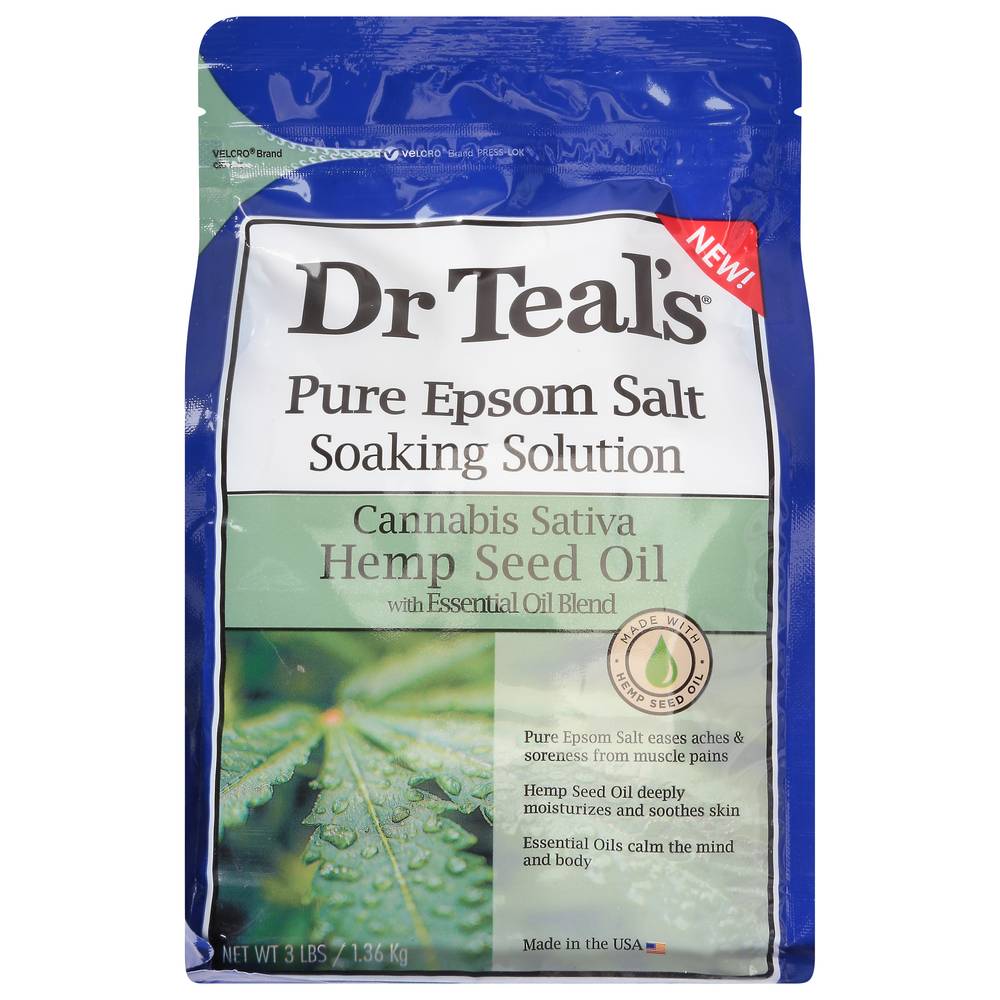 Dr Teal's Cannabis Sativa Hemp Seed Oil Pure Epsom Salt