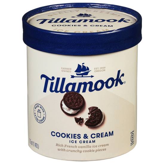 Tillamook Ice Cream (cookies & cream)