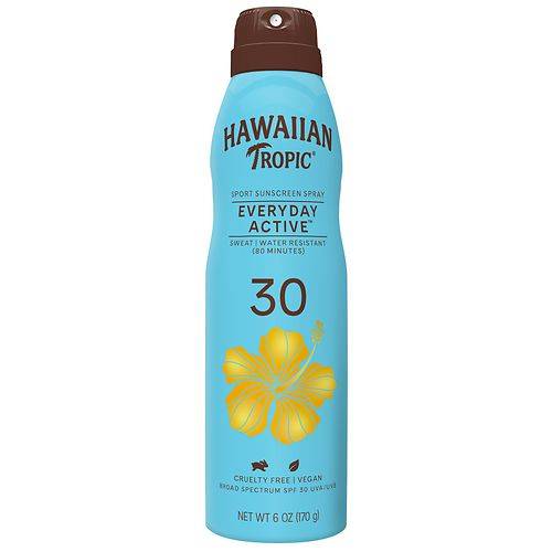 Hawaiian Tropic Clear Spray Sunscreen Broad Spectrum SPF 30 Light Tropical - 6.0 oz
