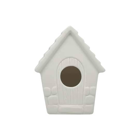 6" Ceramic Cottage Birdhouse By Make Market