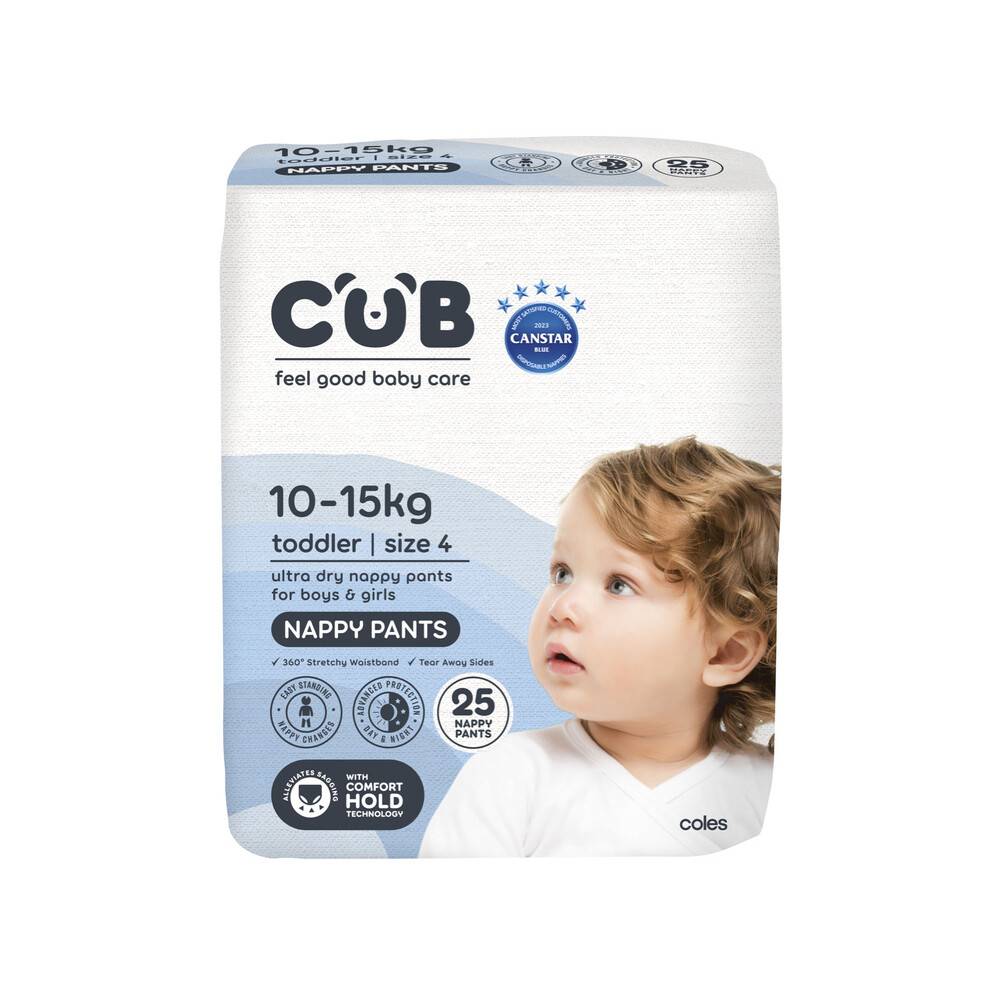 Cub Toddler Nappy Pants Size 4 (25 pack)