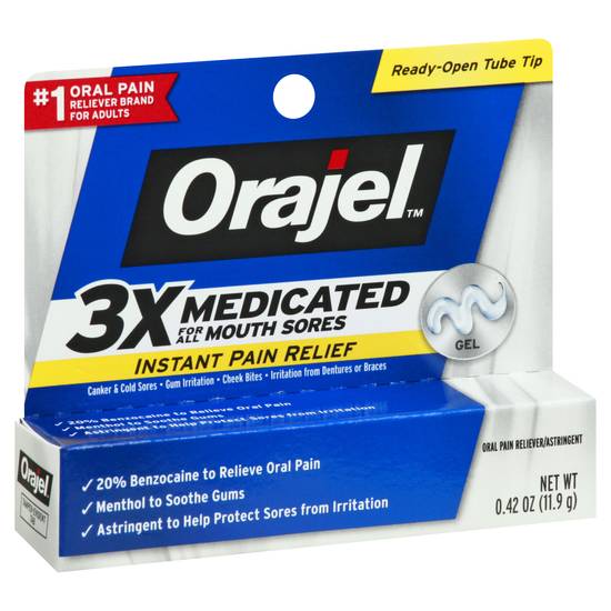 Orajel 3x Medicated For All Mouth Sores Gel