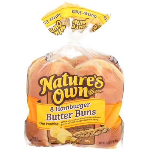 Nature's Own Butter Hamburger Buns 8 Pack
