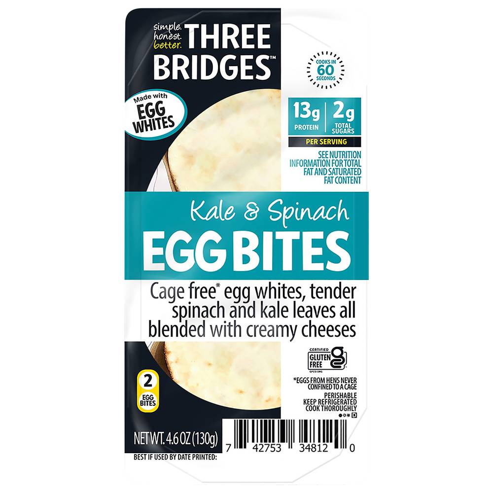 Three Bridges Kale & Spinach Egg Bites (4.6 oz, 2 ct)