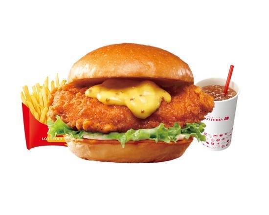 【セット】ハニーマスタードチキンフィレバーガー Honey Mustard Chicken Fillet Burger Set