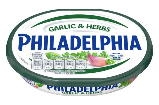 Philadelphia Garlic-Herbs, Soft Cream Cheese (165g)