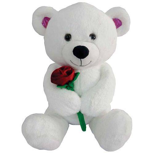 Festive Voice Valentine's Bear with Rose - 1.0 ea